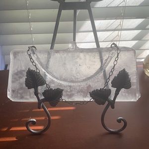 Clear Quartz Carved Purse Bag Decor